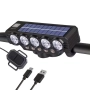 Ултра ярка 20 LED SOLAR светлина за велосипед, Клаксон, Бтерия 4000mAh, снимка 3