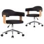 vidaXL Въртящи се трапезни столове, 2 бр, черни, изкуствена кожа（SKU:335140