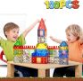 MIKIBLUE Детски строителен комплект с 4D магнитни плочки, 100 части, играчка за деца 3+ г., снимка 6