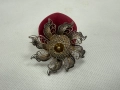 Филигранна сребърна брошка с позлата. №7794, снимка 3