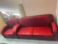 Естествена кожа, кресло (фотьойл) и диван в стил Арт Деко, снимка 1 - Дивани и мека мебел - 45283248