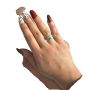 Дамски елегантен сребрист пръстен от неръждаема стомана с блестящ камък, снимка 1 - Пръстени - 45847787