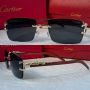 Cartier висок клас слънчеви очила Мъжки Дамски слънчеви с дървени дръжки, снимка 4