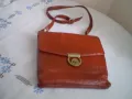 Винтидж стил на 80-те червена чанта с горна дръжка, снимка 2