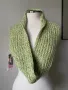 Светлозелен шал/ тип яка от 100 % alpaca, с етикет, снимка 5