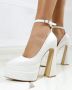 🤍Стилни бели велурени дамски обувки на ток🤍, снимка 1