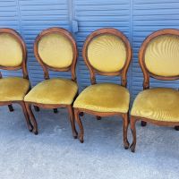 Луксозни дървени столове с тапицерия , снимка 1 - Столове - 45179764