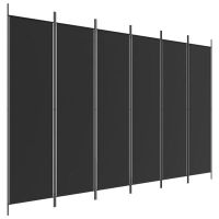 vidaXL Параван за стая, 6 панела, черен, 300x200 cм, плат, снимка 1 - Паравани - 45876679