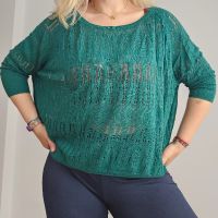 Лек и мек плетен пуловер блуза топ на дупки  L XL XXL размер, снимка 1 - Блузи с дълъг ръкав и пуловери - 45792522