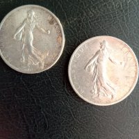 Сет 2 франка сребро, снимка 2 - Нумизматика и бонистика - 45261374