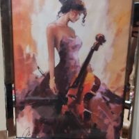 картина в рамка Момиче с виолончело , снимка 3 - Картини - 46163859