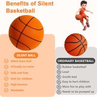 Тиха баскетболна топка Chicmine, топка от пяна с висока плътност, размер 7 (24 см), снимка 5 - Баскетбол - 45401441