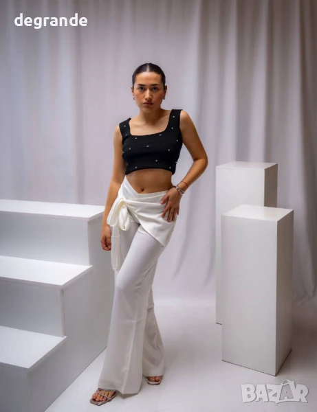 Бял дамски Панталон, снимка 1