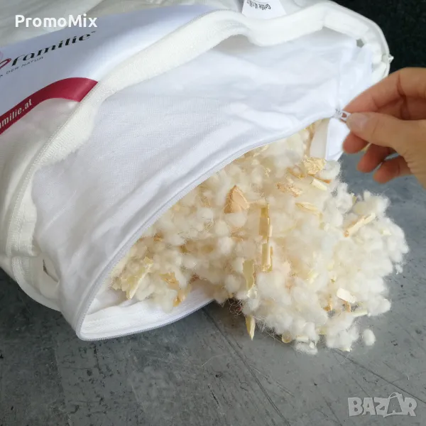 Възглавница с пълнеж вълна Zirben Familie 1290 40 x 80 Антибактериална хипоалергенна възглавница, снимка 1