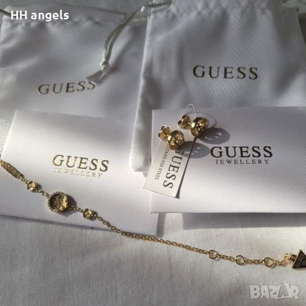 ПРОДАДЕН!!!Guess оригинален сет в златисто, снимка 1