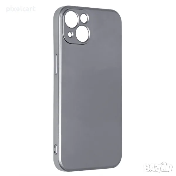 Силиконов калъф METALLIC за iPhone 13, Сив, снимка 1