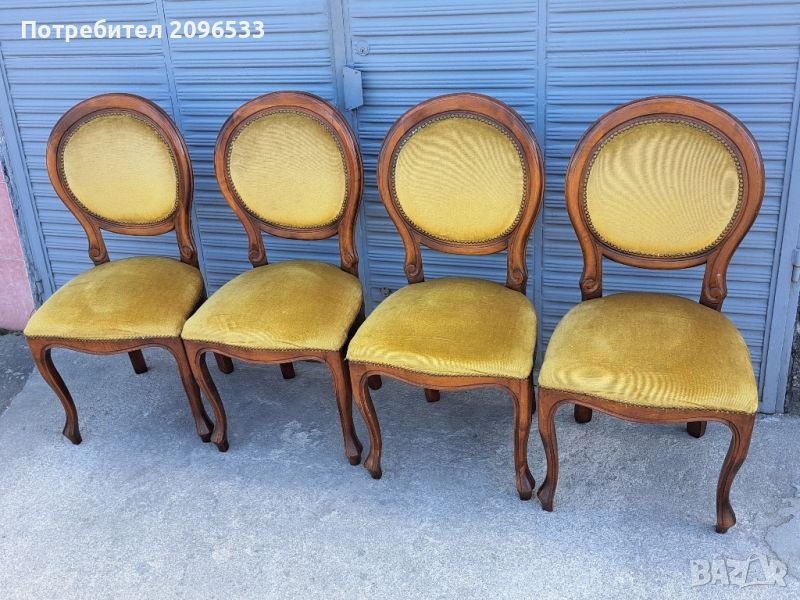 Луксозни дървени столове с тапицерия , снимка 1