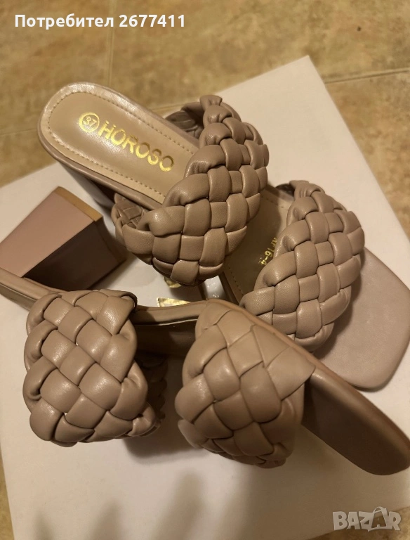 Сандали на ток тип Bottega Venetta , снимка 1