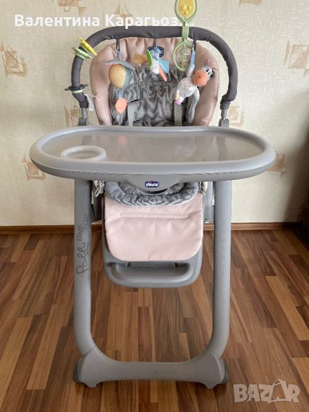 Детско столче  за хранене от раждането, Chicco polly magic relax в розово, снимка 1