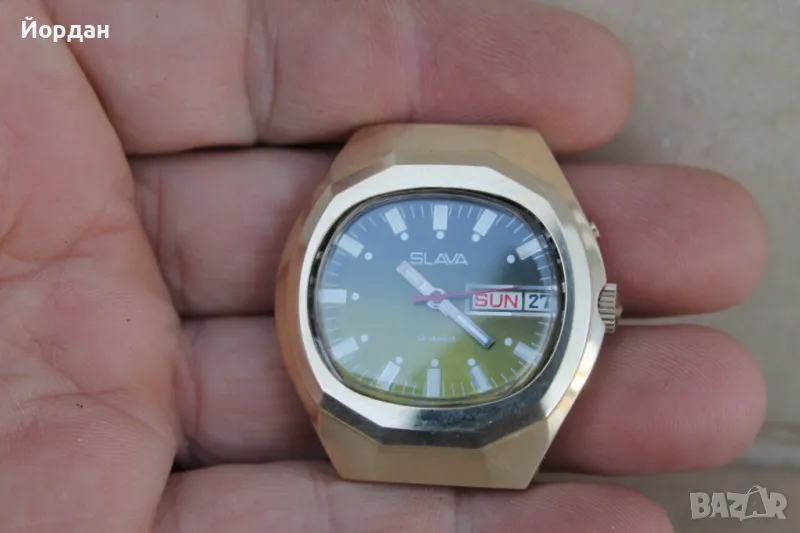 СССР мъжки часовник ''Слава''  /26 камъка/, снимка 1