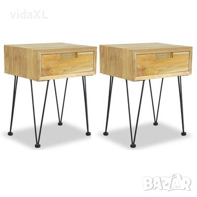 vidaXL Нощни шкафчета 2 бр 40x30x50 см тиково дърво масив（SKU:3057527, снимка 1