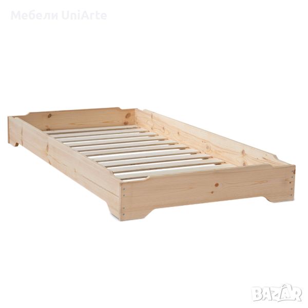 Единично легло Монтесори от иглолистен масив (стифиращо)  - 90х200 см, снимка 1