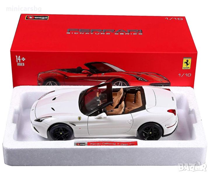 1:18 Метални колички: Ferrari California T - Bburago, снимка 1