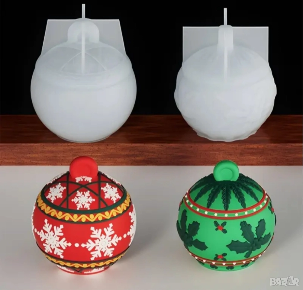 Молд бурканче коледна топка два вида , снимка 1