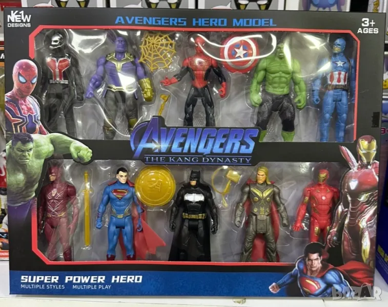 Комплект 10 фигурки с оръжия Avengers Spiderman, Непобедимите, снимка 1