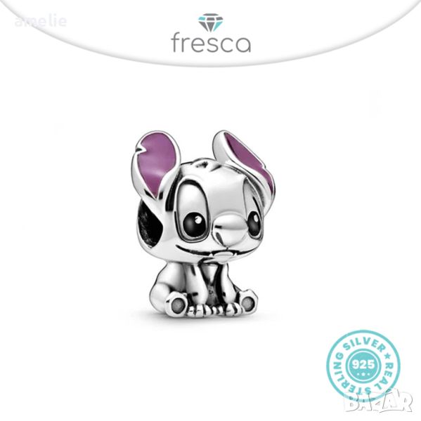 Талисман Fresca по модел тип Пандора сребро 925 Pandora Disney Stitch. Колекция Amélie, снимка 1