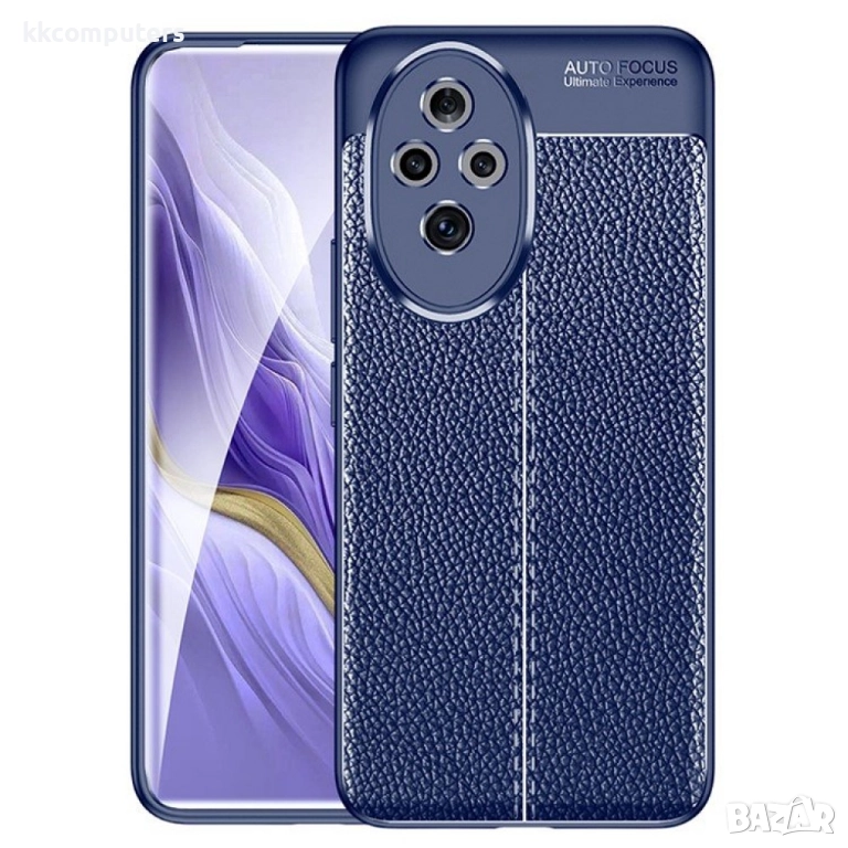 Honor 200 5G Удароустойчив Litchi Skin Калъф и Протектор, снимка 1