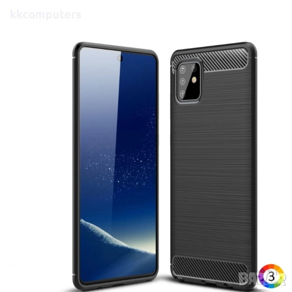 Samsung Galaxy A81/Note 10 Lite Удароустойчив Carbon Fiber Калъф и Протектор, снимка 1