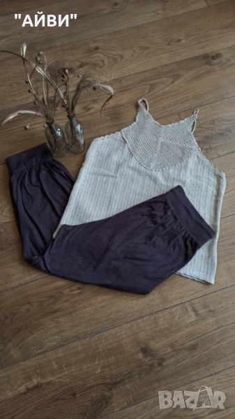 Дамски три четвърти панталони и топ H&M, снимка 1