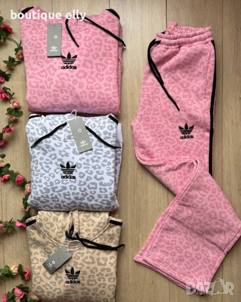 дамски ватиран екип в бяло и бежово, снимка 1