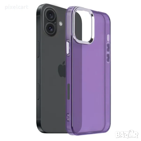 Силиконов калъф PEARL за iPhone 16, Лилав, снимка 1