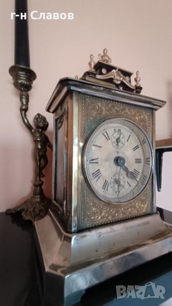 Antique German carriage clock alarm clock Junghans 1910s, снимка 1