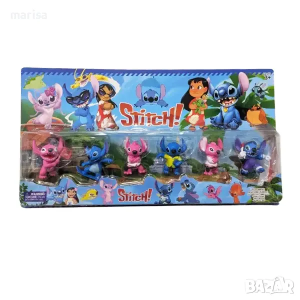 Комплект фигурки Лило и Стич 3, топери за торта Lilo and Stitch, 6 броя 80068, снимка 1