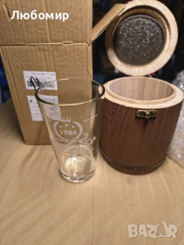 LIGHTEN LIFE Подаръци за 40-ти рожден ден за мъже 16oz, 1986 бирена чаша в кутия от бъчва, идеи , снимка 3 - Чаши - 54207357