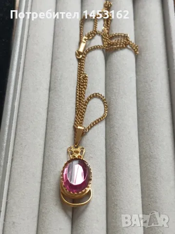 Винтидж колие с кристал , снимка 2 - Колиета, медальони, синджири - 49804944