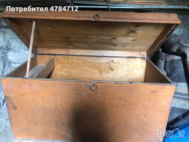 Старинен дървен сандък, снимка 2 - Антикварни и старинни предмети - 54125332
