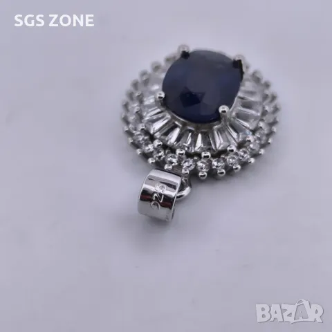 Сребърна Висулка със Сапфир