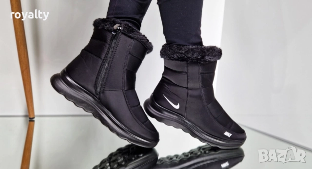 Nike Черни Дамски Апрески С Пух, снимка 6 - Дамски апрески - 52116813