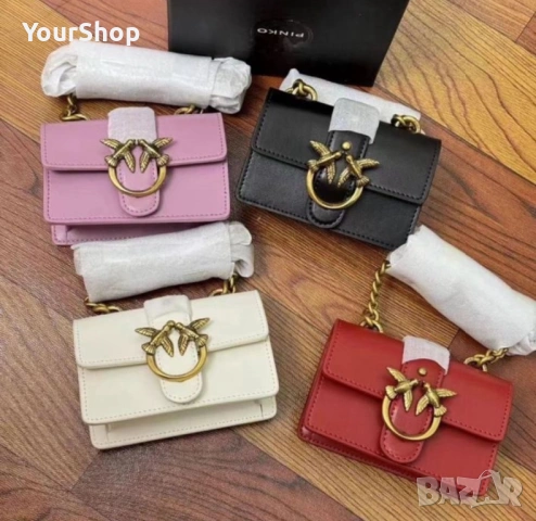 Оригинална чанта Pinko micro model в розов цвят, снимка 8 - Чанти - 54048216