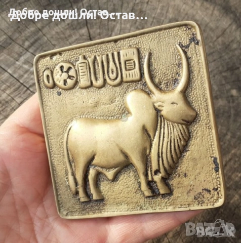 Петли и плакети: Плакет, пано с петел, слънчоглед кокошка, як, бизон, Ернст Телман,конметал, висулка, снимка 5 - Други ценни предмети - 29445289