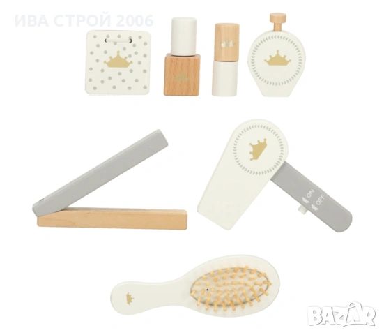 Детска дървена тоалетка с табуретка и аксесоари | Бяла | PraktiHome, снимка 5 - Играчки за стая - 54240286