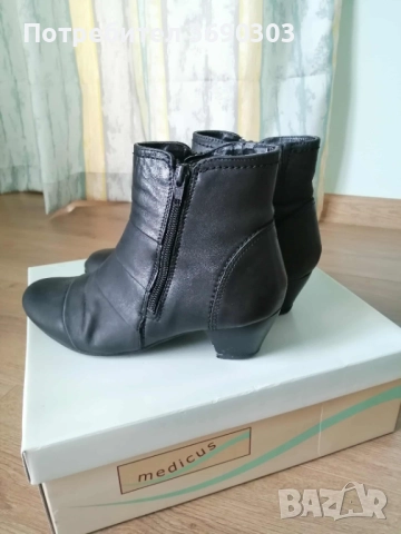 Дамски боти естествена кожа №36, цена 12 лв, черни, снимка 5 - Дамски боти - 52569674