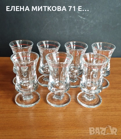 Комплект от 7 бр.масивни немски шотчета от кристално стъкло, снимка 2 - Чаши - 53637226