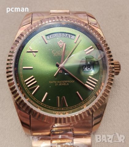 Cadisen Rose Gold C8185 Луксозен мъжки автоматичен механичен часовник с метална верижка, снимка 1