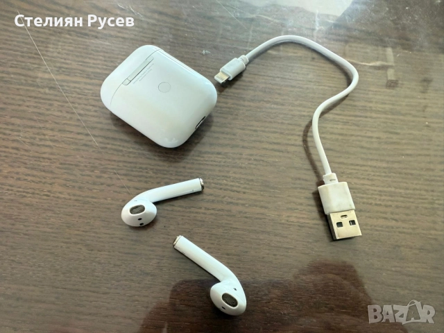 слушалки Apple AirPods 2nd gen (EMC 3185) with Protective Case цена 30 лв 2 бр използвани слушалки, , снимка 4 - Bluetooth слушалки - 52943747