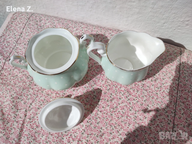 Royal Albert Polka Rose латиера и захарница, снимка 7 - Сервизи - 52290818